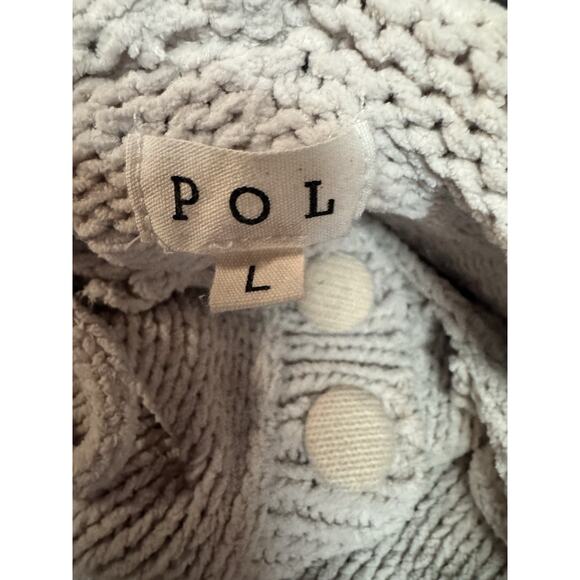 POL Womens Oversized Knit Hoodie Sweater Button Sleeve Boho Cottagecore Sz Large - Picture 5 of 7